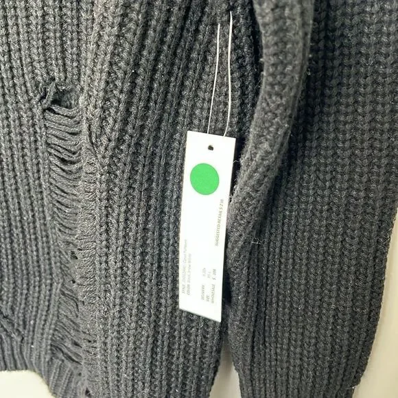 NWT One Grey Day Los Angeles Distressed Cyrus Pullover in Black Size Small - Picture 6 of 8